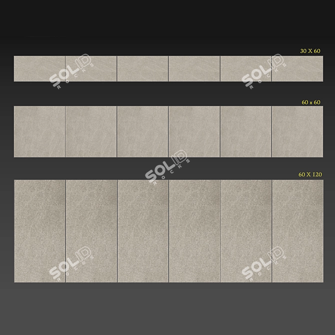 Taupe Textured Porcelain Floor Tiles 3D model image 2