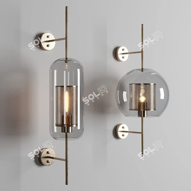 Chiswick Glass Wall Sconce 3D model image 1