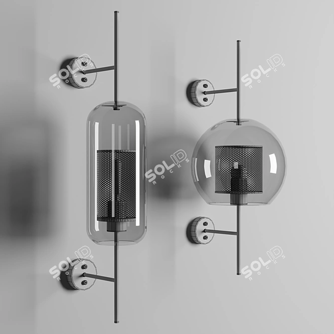 Chiswick Glass Wall Sconce 3D model image 3