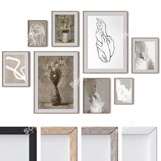 Modern Wall Art Set 3DSMax 3D model image 1