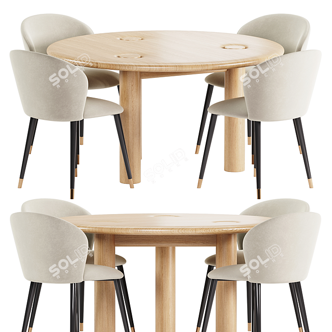 Modern Dining Set 77 Table 3D model image 1