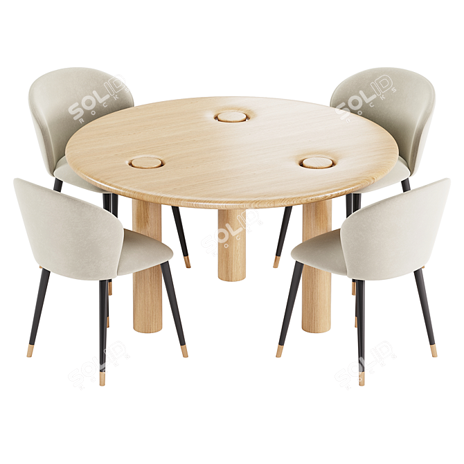 Modern Dining Set 77 Table 3D model image 2