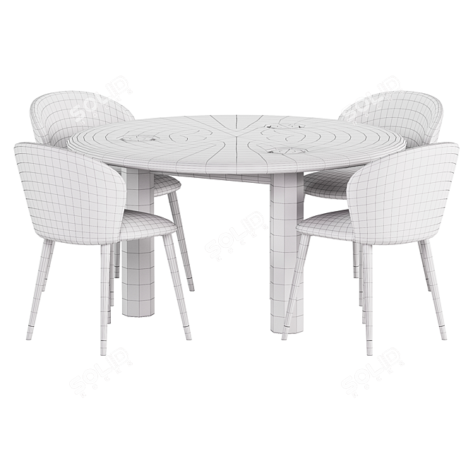 Modern Dining Set 77 Table 3D model image 3