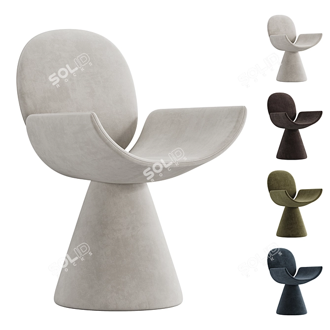 Sleek Youpi Chair by Bonaldo 3D model image 2