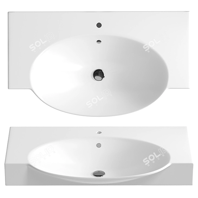 Modern Luxe Infinity 76 Sink 3D model image 2