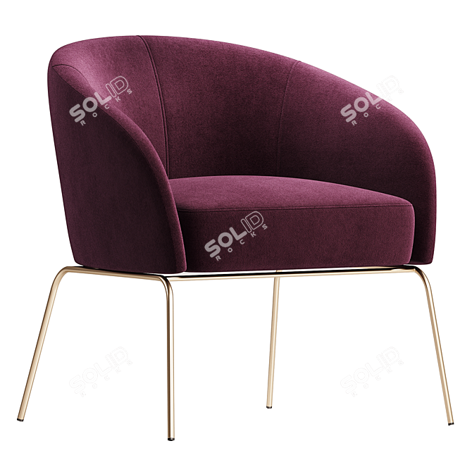 Stylish Cherry Armchair for Horeca 3D model image 1