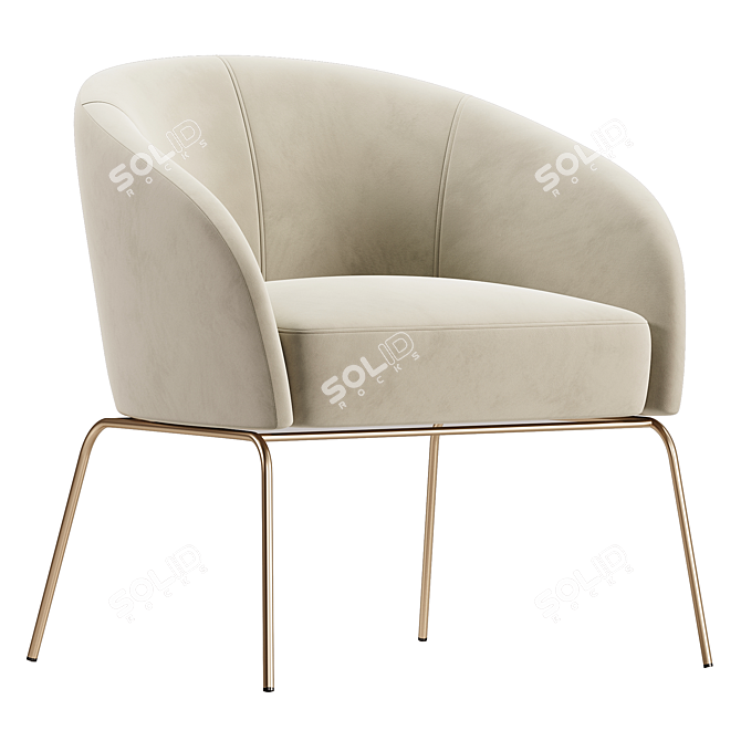 Stylish Cherry Armchair for Horeca 3D model image 2