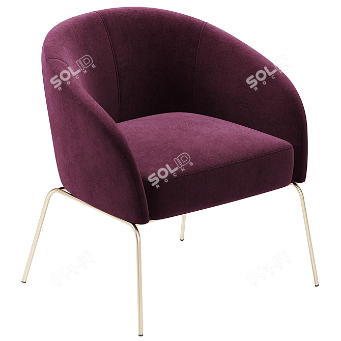 Stylish Cherry Armchair for Horeca 3D model image 3