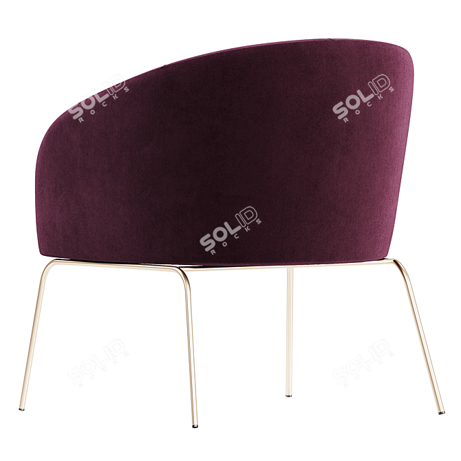 Stylish Cherry Armchair for Horeca 3D model image 4