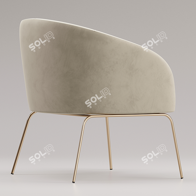 Stylish Cherry Armchair for Horeca 3D model image 5