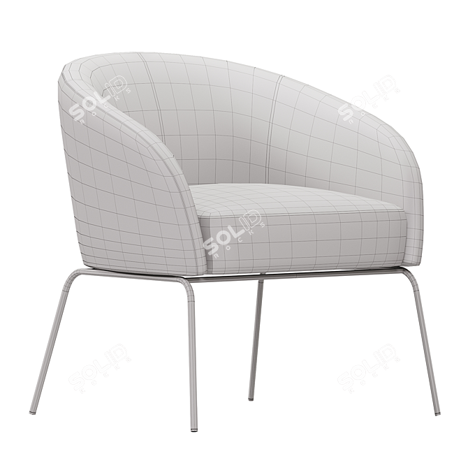 Stylish Cherry Armchair for Horeca 3D model image 6