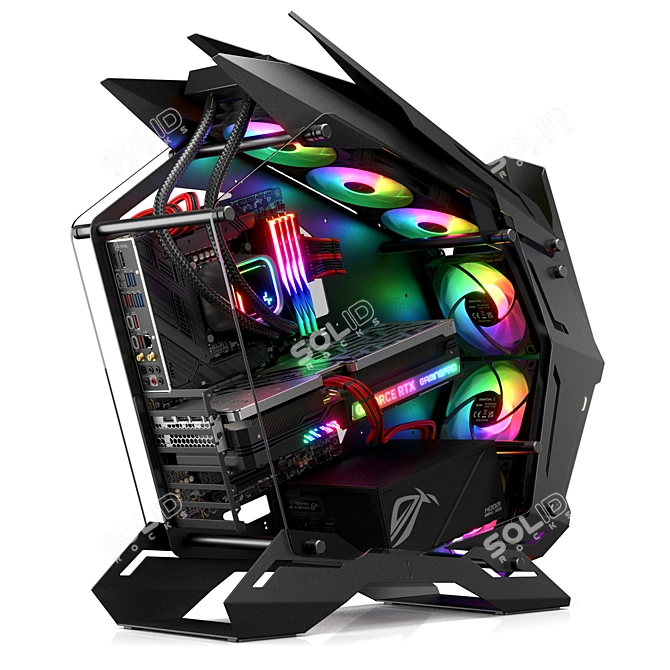 Animated RGB Gaming PC Kit 3D model image 3