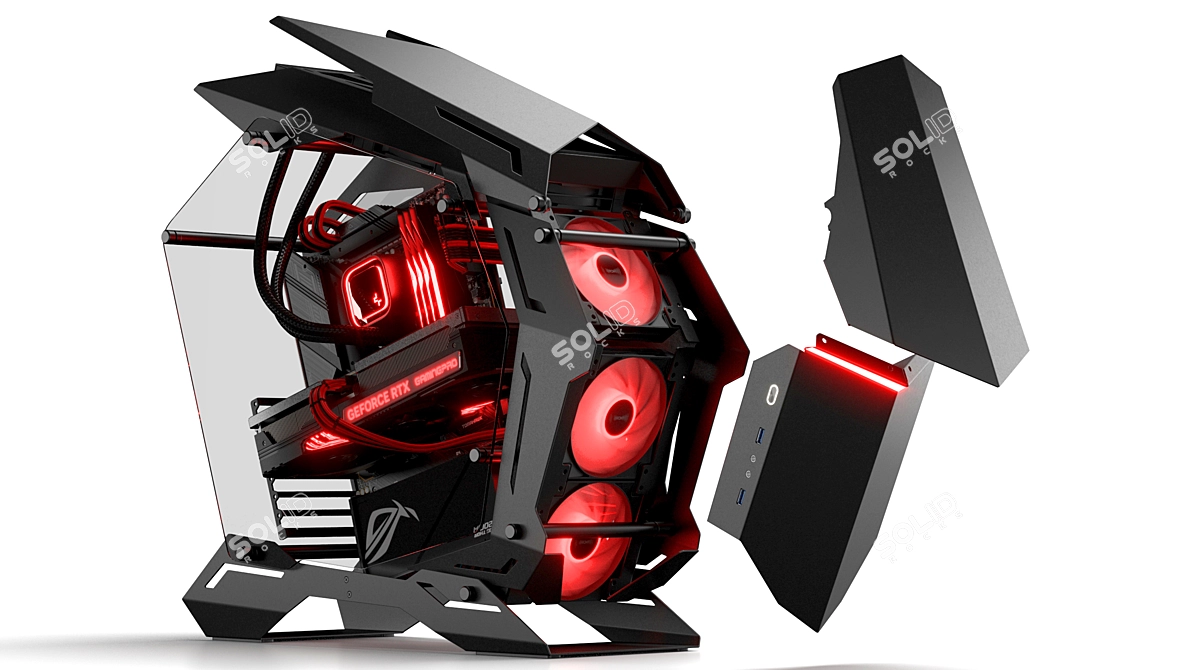 Animated RGB Gaming PC Kit 3D model image 6