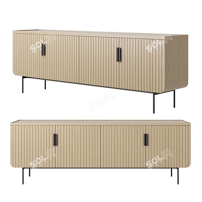 Elegant 4-Door Sideboard - MAISONS DU MONDE 3D model image 1