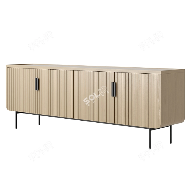 Elegant 4-Door Sideboard - MAISONS DU MONDE 3D model image 2