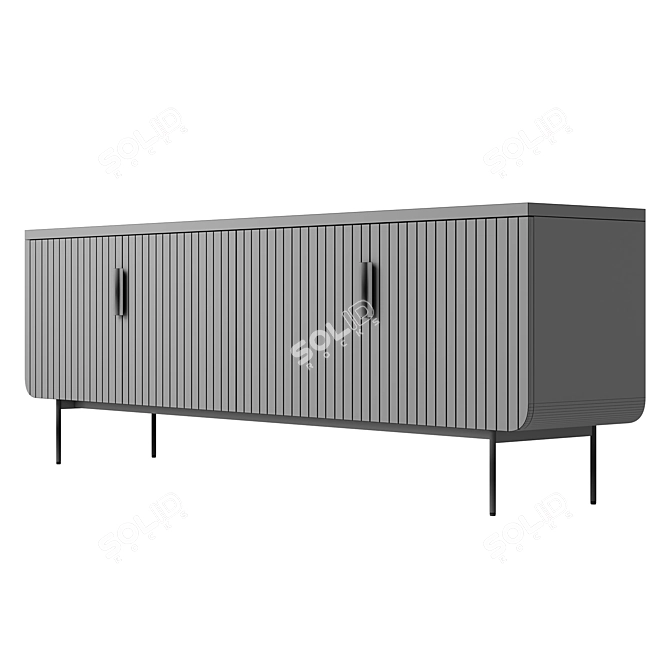 Elegant 4-Door Sideboard - MAISONS DU MONDE 3D model image 5