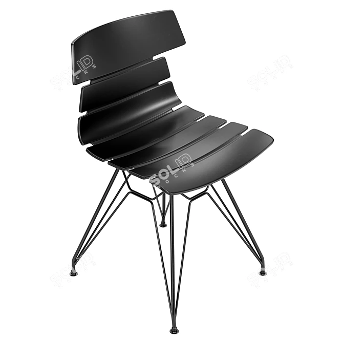 Modern Hansen Chair: Black Style 3D model image 4