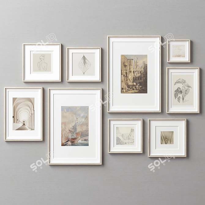 Assorted Picture Frames Set Collection 3D model image 6