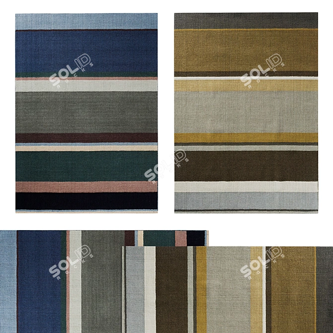 Handcrafted Artisan Area Rug 3D model image 1