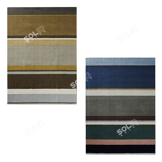 Handcrafted Artisan Area Rug 3D model image 2