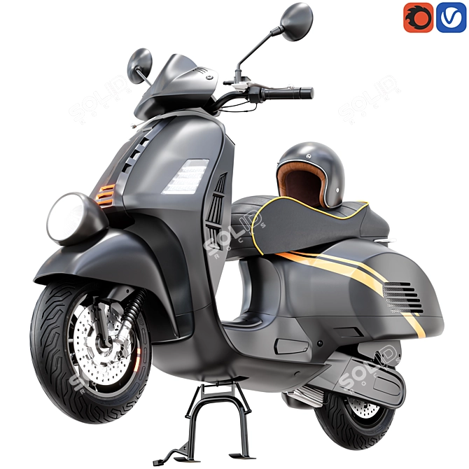 Classic Vespa GTV 300 Scooter 3D model image 1