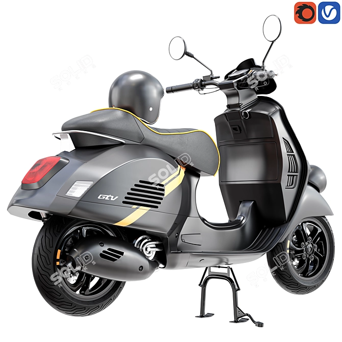 Classic Vespa GTV 300 Scooter 3D model image 2