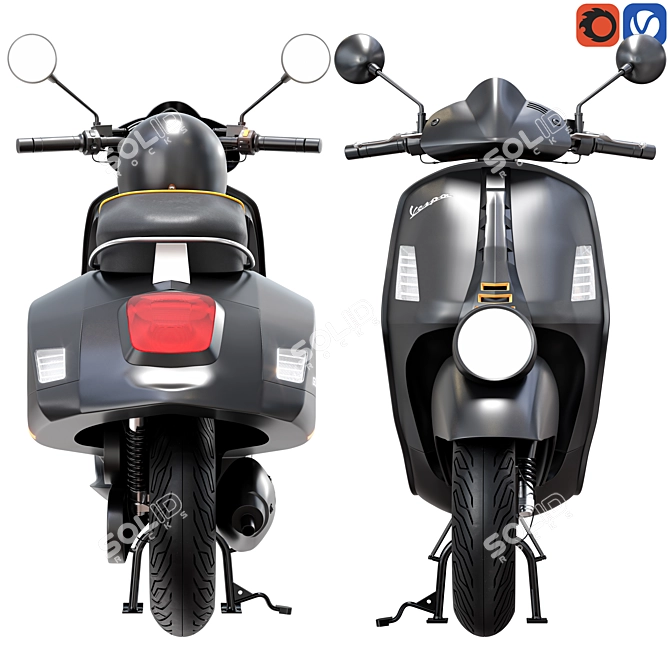 Classic Vespa GTV 300 Scooter 3D model image 3