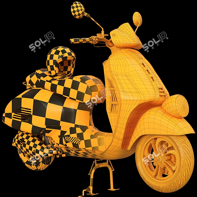 Classic Vespa GTV 300 Scooter 3D model image 7