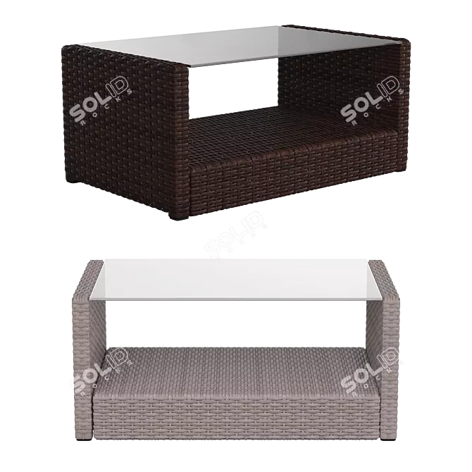 Outdoor Rattan-Style Patio Set 3D model image 3