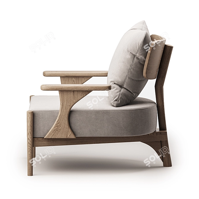 Elegant Modern Armchair Design 3D model image 2