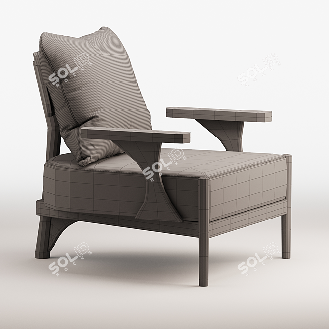 Elegant Modern Armchair Design 3D model image 4