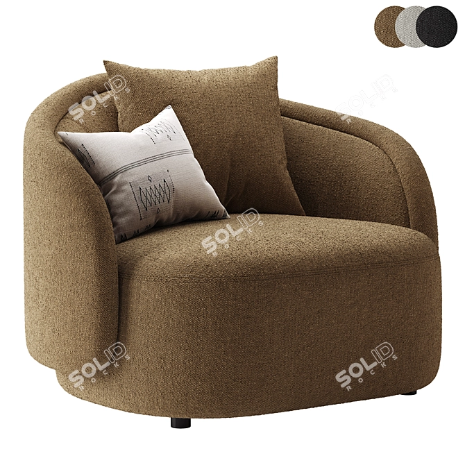 Elegant PIA Armchair, Corona Legacy 3D model image 1