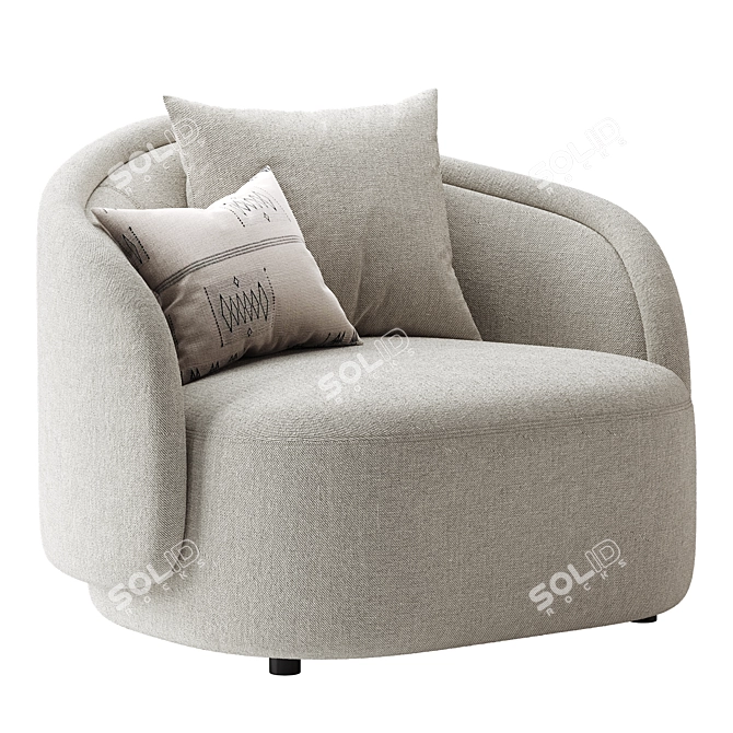 Elegant PIA Armchair, Corona Legacy 3D model image 2
