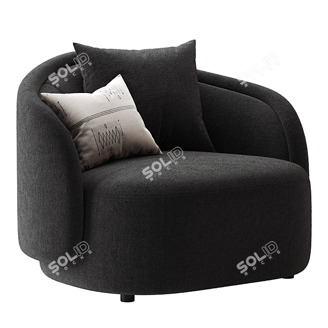 Elegant PIA Armchair, Corona Legacy 3D model image 3