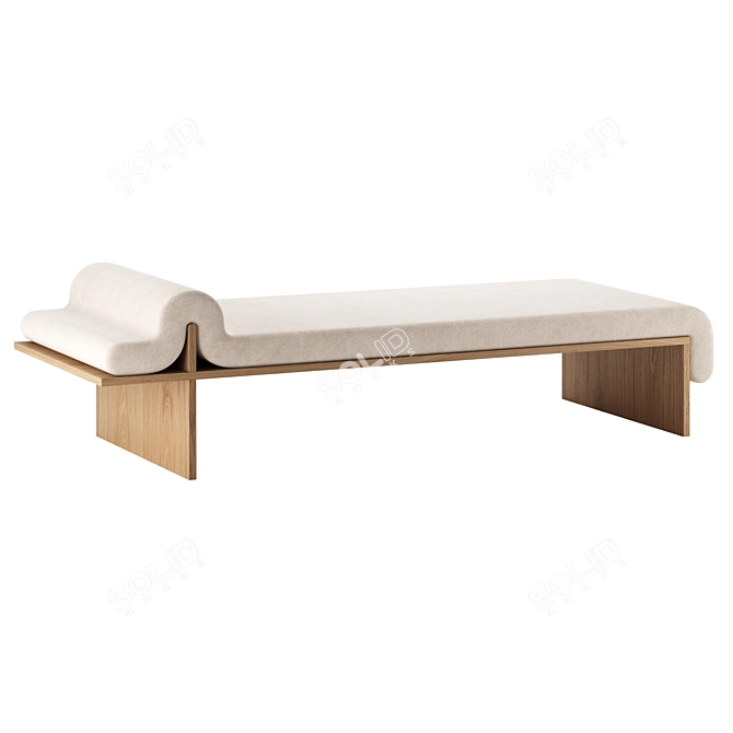 Sculptural Modern Melt Daybed 3D model image 2