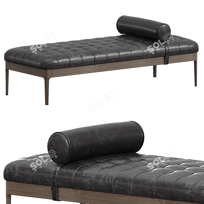 Elegant Anacapa Leather Bench 3D model image 1