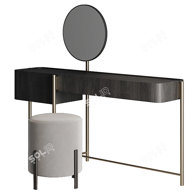 Modern Chic Shanghai Desk Vanity 3D model image 3