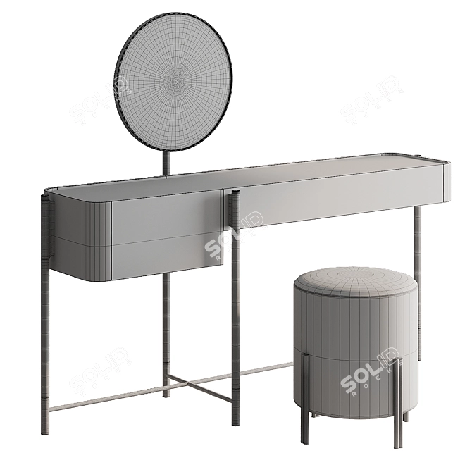 Modern Chic Shanghai Desk Vanity 3D model image 5