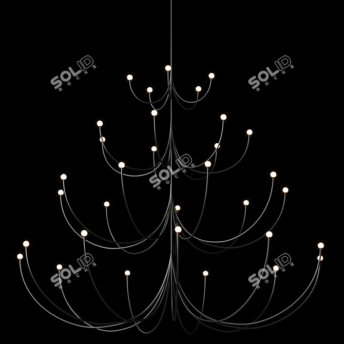 Luxurious ARCA 4-Tier Chandelier 3D model image 3