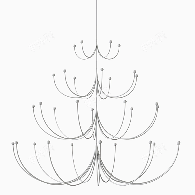 Luxurious ARCA 4-Tier Chandelier 3D model image 4