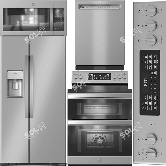 Complete GE Appliance Collection Set 3D model image 2