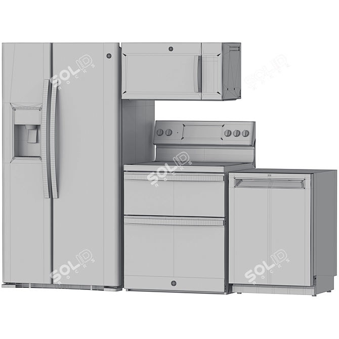 Complete GE Appliance Collection Set 3D model image 8