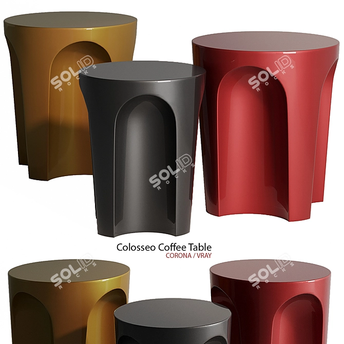 Sleek Modern Round Coffee Table 3D model image 1