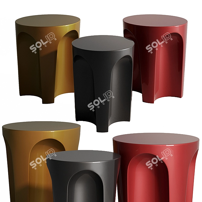 Sleek Modern Round Coffee Table 3D model image 2