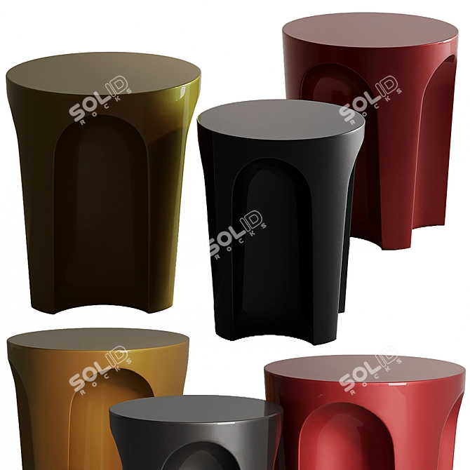 Sleek Modern Round Coffee Table 3D model image 3