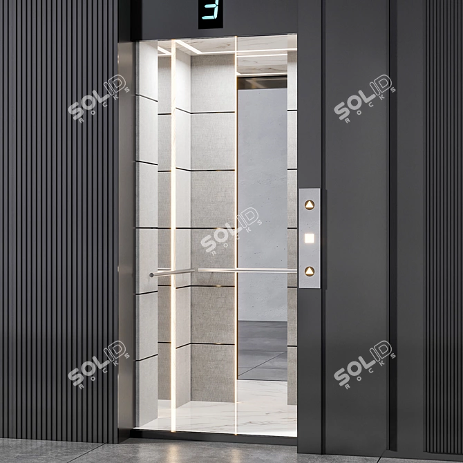 Modern Elevator 3D Model 3D model image 2