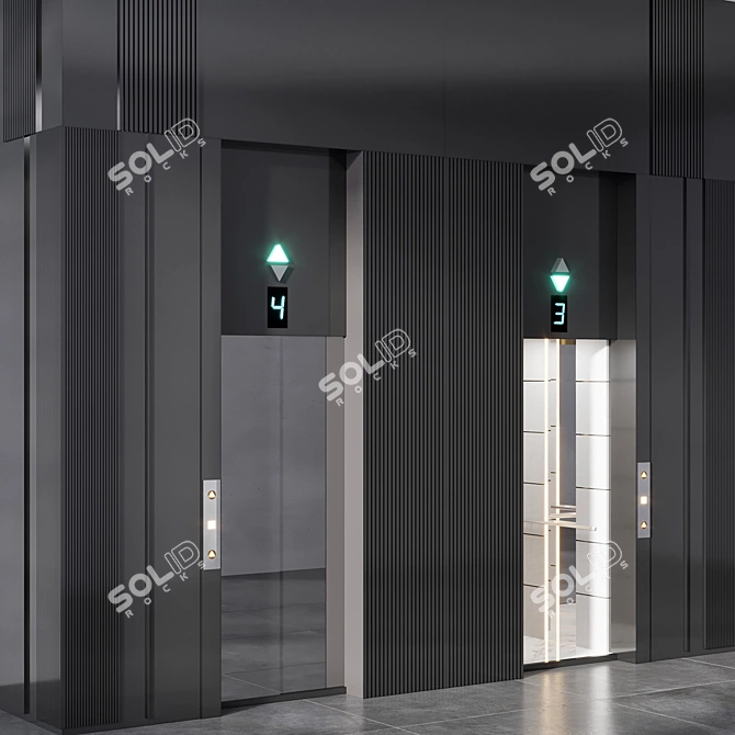 Modern Elevator 3D Model 3D model image 3