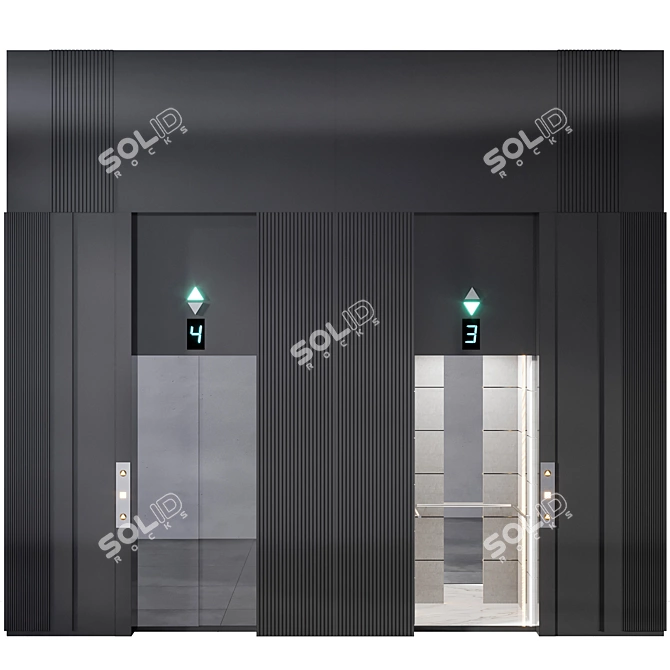 Modern Elevator 3D Model 3D model image 4