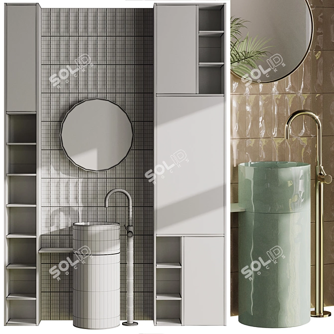 Inbani Bathroom Furniture Set 3D model image 6