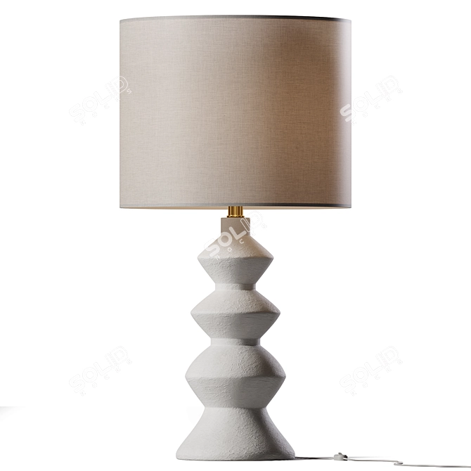 Sleek White Stone Floor Lamp 3D model image 1